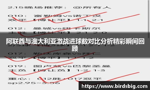 阿联酋与澳大利亚激战进球数对比分析精彩瞬间回顾